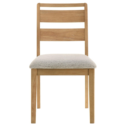 Coaster Home Furnishings - Duncan - Wood - Dining Side Chairs with Ladder Back Design, Cushioned Seat, Tapered Legs and Rounded Edges - Dining Room - Set of 2 - Washed Oak - 193652