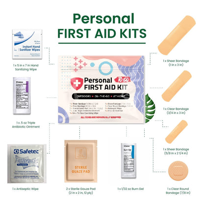 Portable Travel Size First Aid Kit - 60 Pack Case | Perfect for Home, Office, Car, School, Business, Travel, Hiking, Hunting, and Outdoors | Individually Wrapped First Aid Products (Abstract)