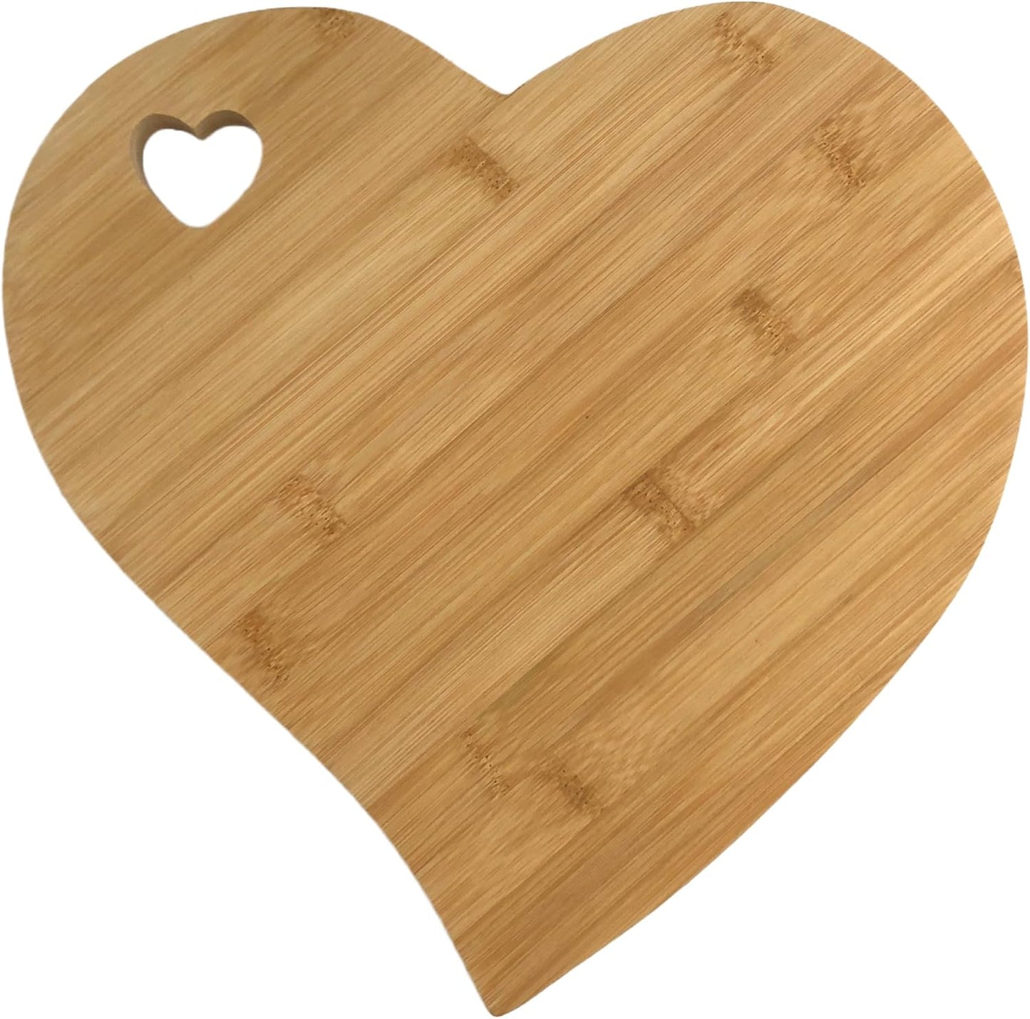 Heart Shaped Charcuterie Board, Unique Wooden Cutting Board for Meat and Cheese Platter (Bamboo)