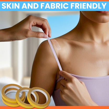 Double Sided Fabric Tape Heavy Duty for Hem, Fashion Dress, Cloth, Curtains, No Sewing or Ironing need, High Adhesive Sticky but Removable and Residue free, Multipurpose, 0.5 in x 33FT/10m x 4Rolls