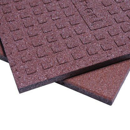 Rubber-Cal Eco-Sport Interlocking Tiles - 1 x 19.5 x 19.5 Inch - 6 Pack - 15.84 Square Feet Coverage - Terra Cotta