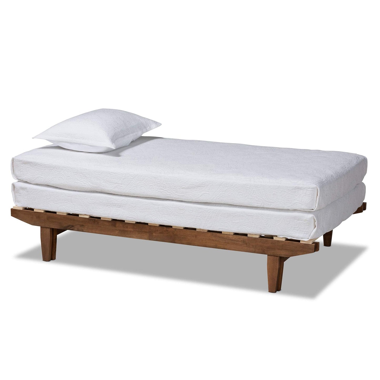 Baxton Studio Bed Frames, Twin/King, Walnut