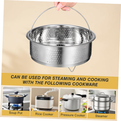DOITOOL Stainless Steel Steamer Basket for Pot, 8.65inch/22cm Vegetable Steamer Basket Insert Steaming Rack with Handle, Vegetables Fruit Strainers and Colanders for Home Kitchen Cooking