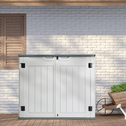 260 Gallon Deck Box, Outdoor Large Storage for Patio Furniture Cushions, Garden Pool Accessories, Deck Box Outdoor Storage Boxes for Patio Furniture 50""W x 29""D x 41"" H, White / Grey