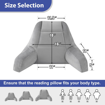 18in, IASEAHK Reading Pillows for Sitting in Bed Adult, Back Pillow for Bed Sitting Up, Backrest Pillows with Shredded