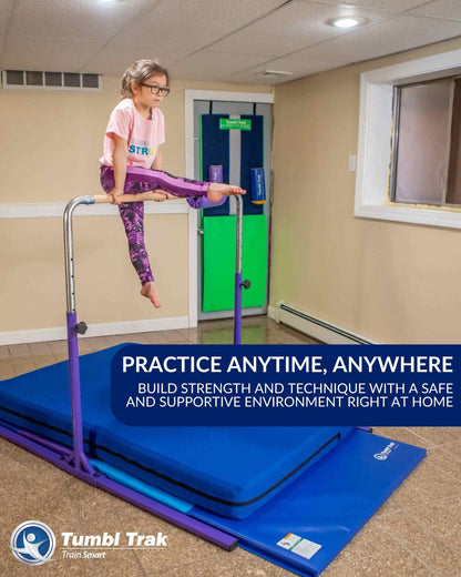 Tumbl Trak Adjustable Home Jr Kip Bar, Gymnastics Training Bar for Home and Gym, Purple
