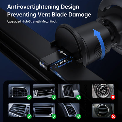 SYNCWIRE for MagSafe Car Mount, Flexible Rotation Magnetic Phone Holder for Car Vent, Hands Free Car Air Vent Phone Holder Clip Universal Compatible with iPhone 16 Pro Max 15 14 13 12 MagSafe Case