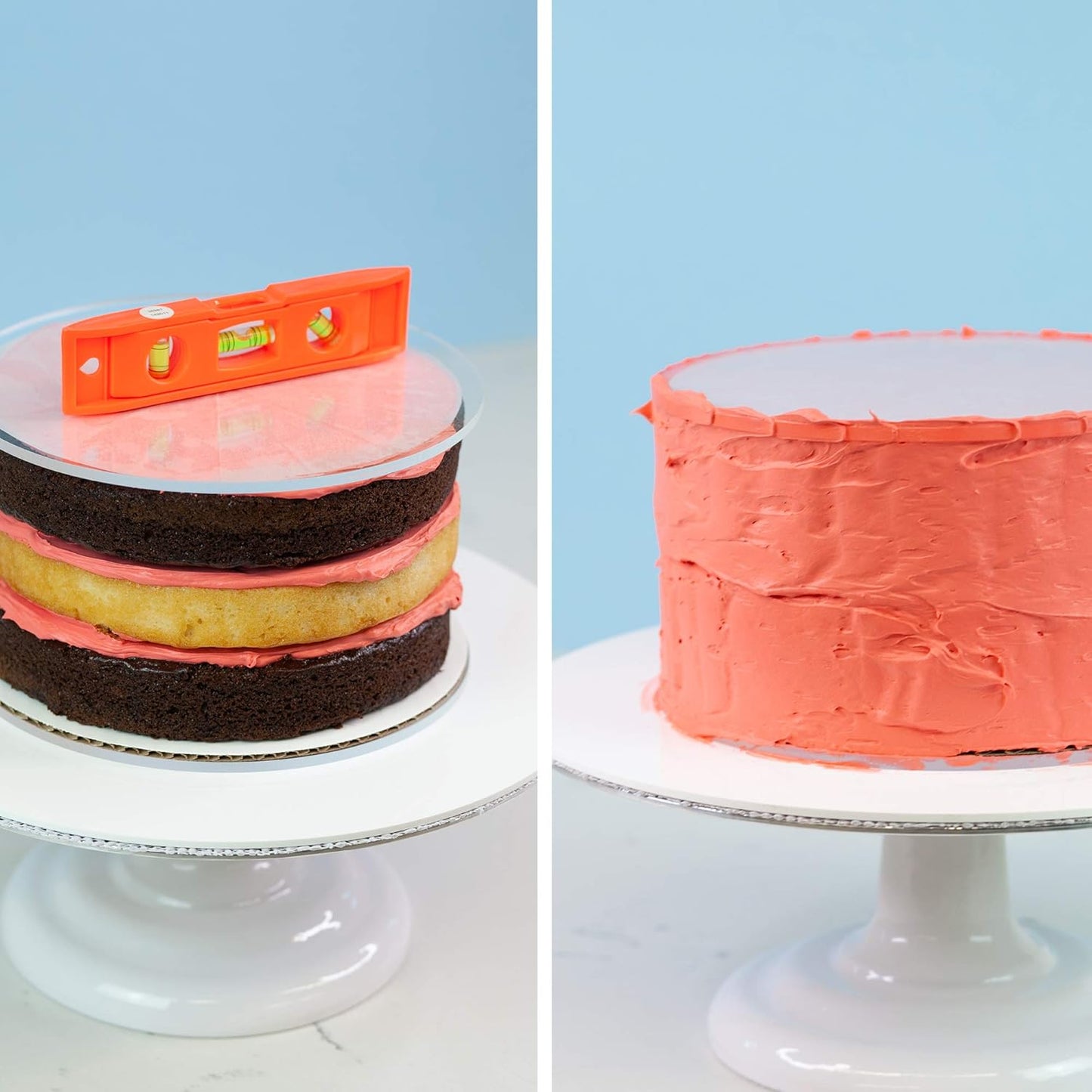 Cake Decorating Acrylic Disk for Buttercream Icing, Set of 2-3/16" Thickness (8.25" Set of 2)