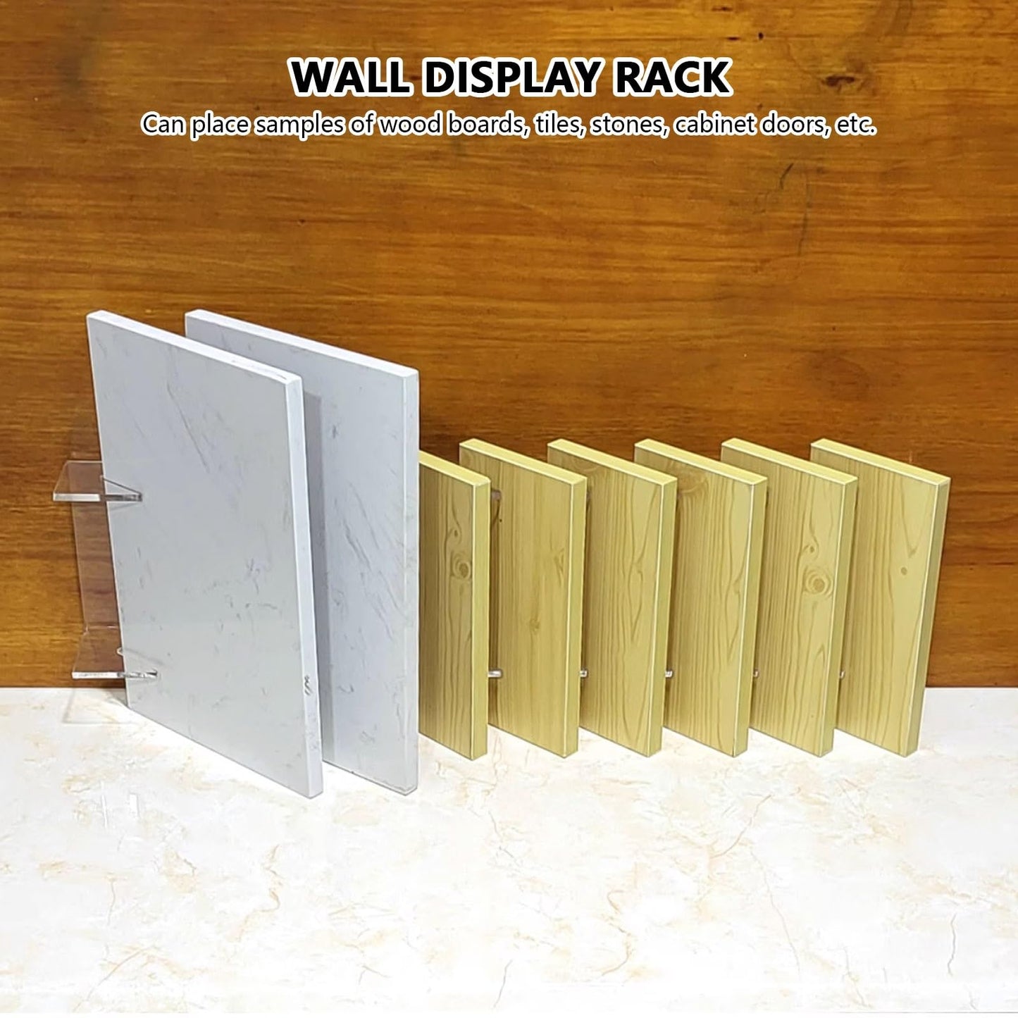 Floor tile sample rack,Acrylic Sample Display Shelf - 110cm Wooden Slab & Marble Tile Storage Rack for Trade Shows & Retail Stores - Stylish Organization Solution for Samples and Merchandise