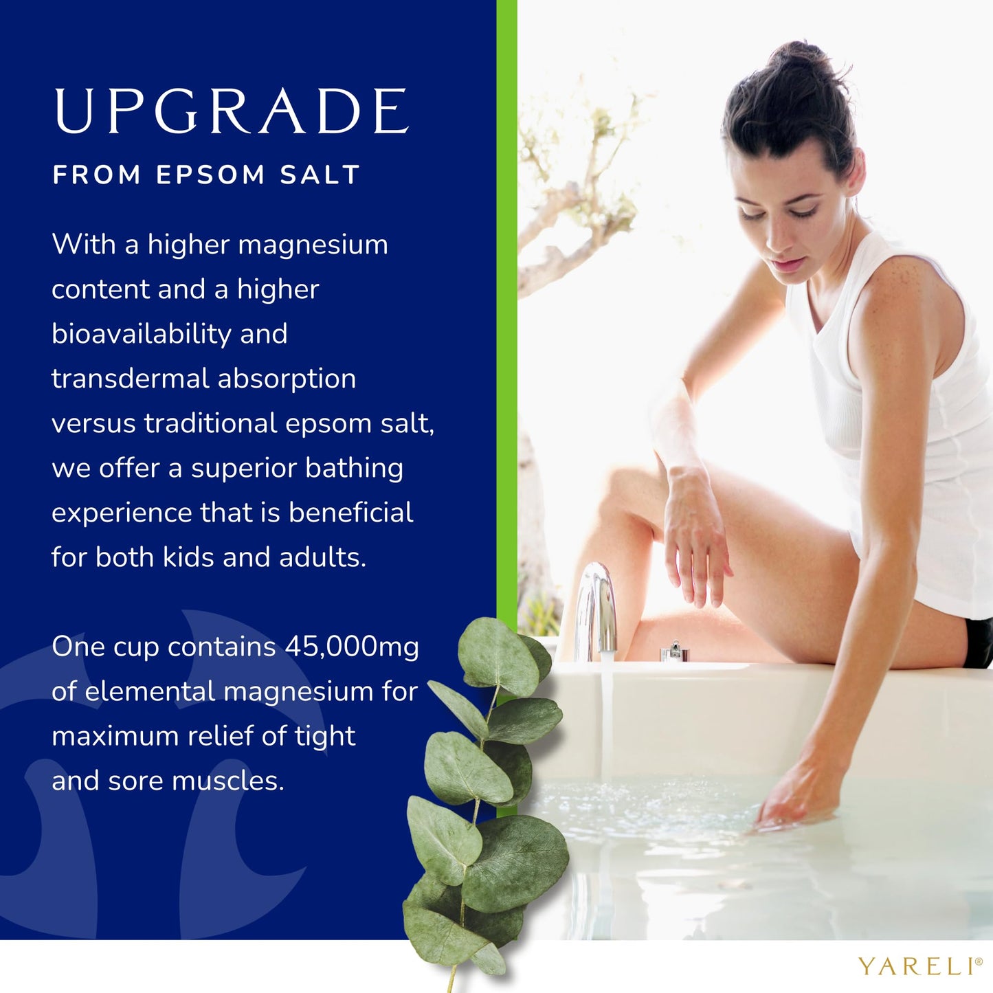 Yareli Magnesium Flakes, 15lb, Dead Sea Bath & Foot Soak, Alternative to Epsom Salt with Over 800,000mg of Magnesium Chloride Per Bag