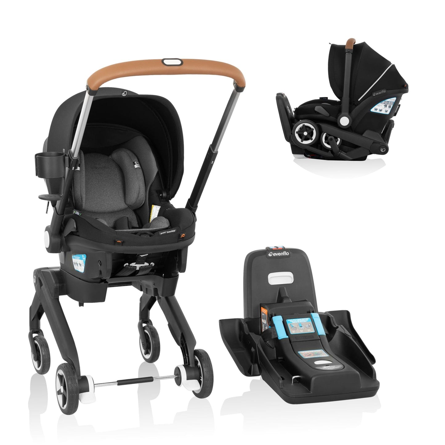 Evenflo Shyft DualRide Infant Car Seat Stroller Combo Moonstone