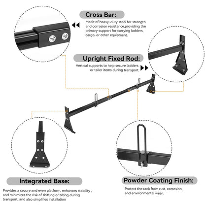 Colinktool Adjustable Van Ladder Roof Racks, Universal Roof Ladder Rack, Fit Chevy Express Fullsize Van 1996-Up,Suitable for Vans with Rain Gutter-3Pack Load Capatity 800LBs