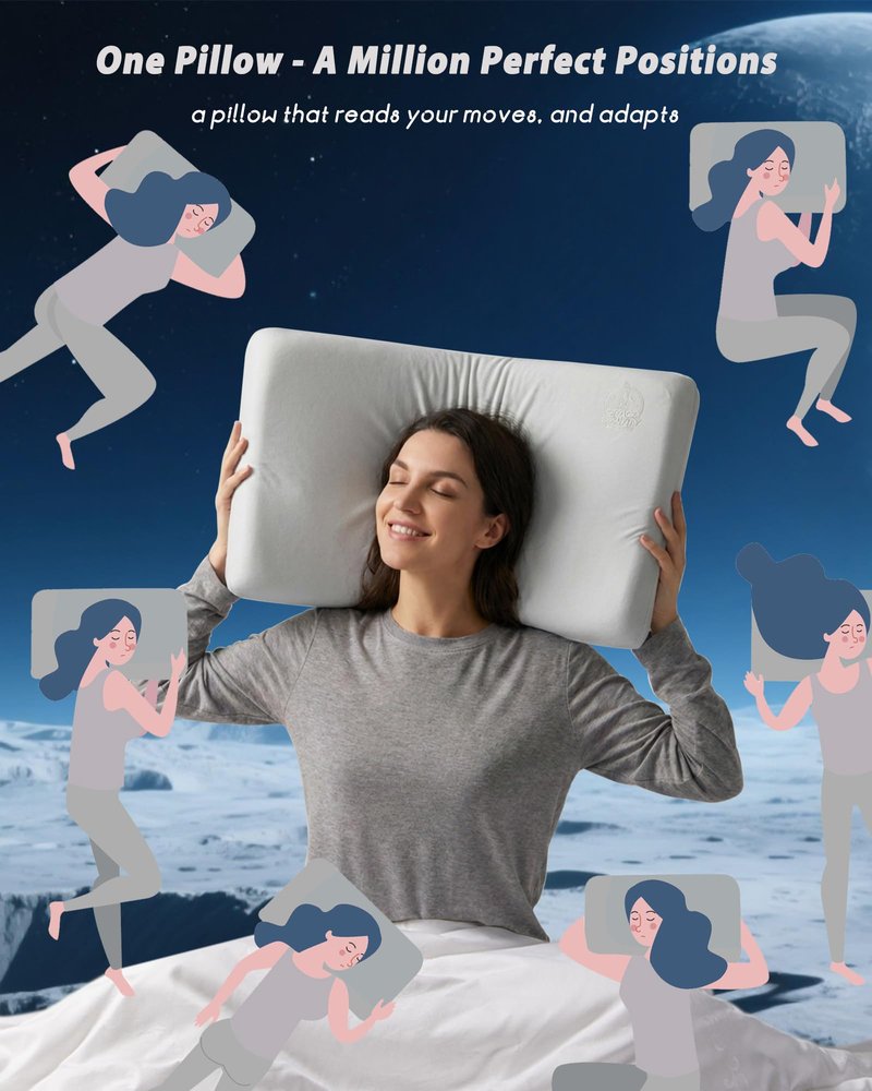 mendale Memory Foam Pillows for Sleeping, Cooling Bed Pillow for Neck Pain Relief, Queen Size Contour Design for Side Back Stomach Sleepers with Travel Pouch - Frim But Soft (4 Inches)