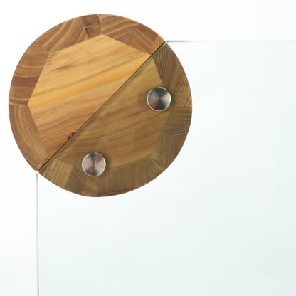 SAFAVIEH Couture Collection Robbie Natural Solid Wood/Tempered Glass Square Coffee Table