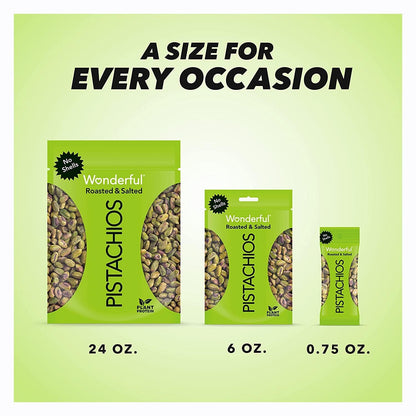 Wonderful Pistachios No Shells, Roasted & Salted Nuts, 0.75 Ounce Bag (Pack of 9), Protein Snacks, Gluten Free, On-the-Go, Individually Wrapped Snacks