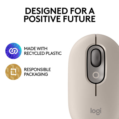 Logitech POP Mouse, Wireless Mouse with Customizable Emojis, SilentTouch Technology, Precision/Speed Scroll, Compact Design, Bluetooth, Multi-Device, OS Compatible - Heartbreaker Rose