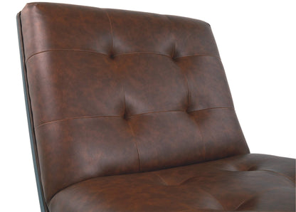 Signature Design by Ashley Sidewinder Mid-Century Modern Faux Leather Accent Chair, Brown
