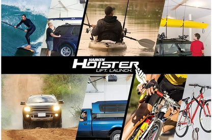 HARKEN - Truck Cap Overhead Garage Storage Hoist, Self-Leveling, Safe Anti-Drop System, Easy One-Person Operation, Smart Garage Organization - 7806.12