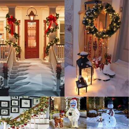 18ft 50 8 LED Battery Operated Christmas Lights, Modes with Timer - Waterproof for Indoor & Outdoor Decor