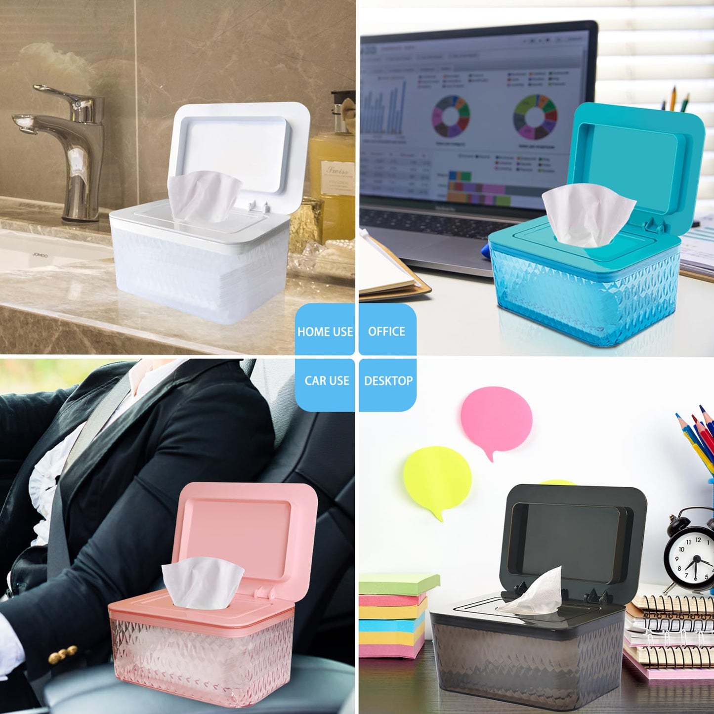 AWGOU Wet Baby Wipes Dispenser - Large Capacity Wipe Holder Seal-Designed Dust-Proof Wet Wipes Container Keep Diaper Wipes Fresh