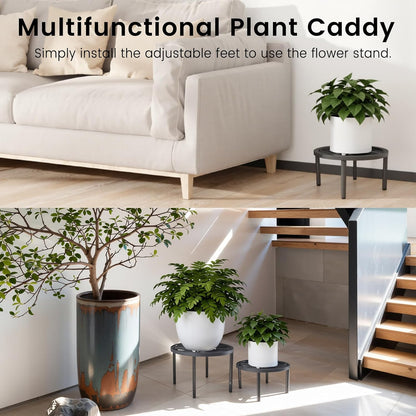 3-Pack Use(10.24" 10.24" 8.66" TOSKING Plant Stands - Heavy Duty Low Plant Stand, No Assembly Required Risers