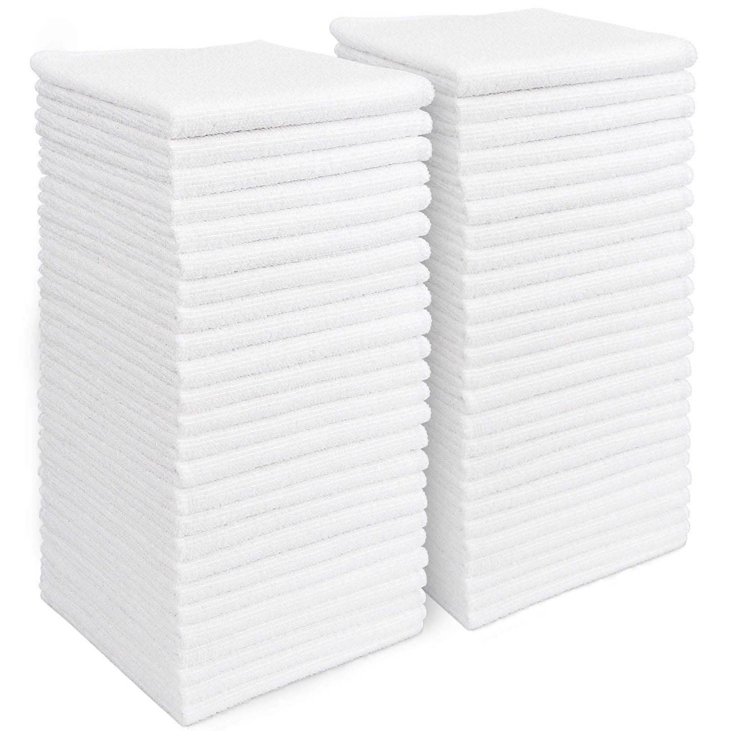 AIDEA Microfiber Cleaning Cloth White 50PK, Cleaning Rags, Lint Free Microfiber Towels, Kitchen Towels Dusting Cloth, Wash Cloths, Dish Rags White, 12"x 12"