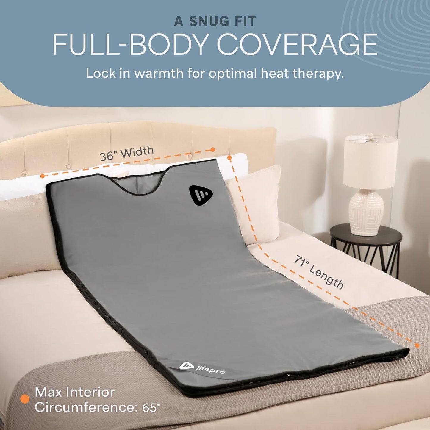 LifePro RejuvaWrap Infrared Sauna Blanket — Portable Sauna Bag with 9 Temp Levels Low EMF Far Infrared Heating — At Home Full Body Rejuvenation & Relaxation