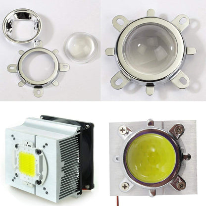TX Aluminium Heatsink Cooling Fan+44mm Lens 60 Degree for 50W-100W LED Chip (3.11" L x 3.11" W x 29mm H, DIY Projector, Floodlight, Automobile Light, Plant Growth Light)