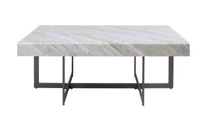 Furniture of America Willy Modern Storage Faux Marble Top 3-Piece Coffee, End and Sofa Table Set for Living Room, Gray
