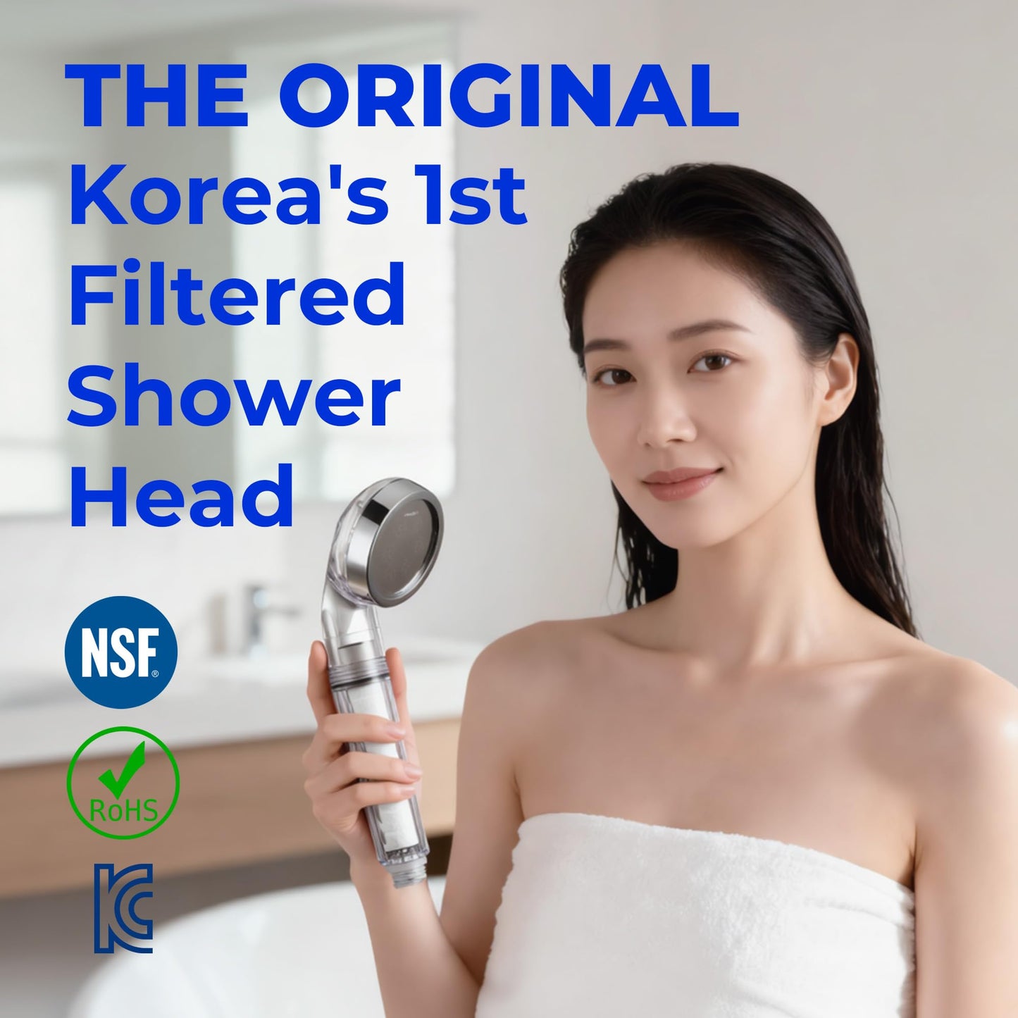 BODYLUV Puresome Filtered Shower Head, Korea's Best Handheld Shower Head with Filter, High Water Pressure, Softer Skin & Hair, Made in Korea, 6-Month Supply (3 Filter Replacements Included)