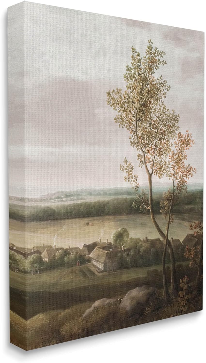 Stupell Industries Classic Coastal House Nature Painting Canvas Wall Art by Lettered and Lined