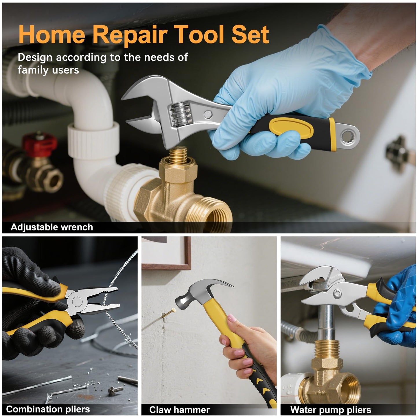 CRESOLVIA 328 Piece Tool Kit for Home,Hand Repair Tool Set,Toolbox Storage Case with Drawer,General Household/Auto Tool Kit,Perfect for Homeowner, DIY, Handyman