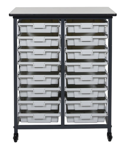 LUXOR MBS-DR-16S Mobile Bin System - Double Row Grey 20 L x 30 75 W x 37 5 H