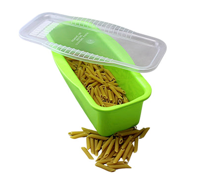Microwave Pasta Cooker with Built-In Portion Tool, BPA-Free Microwave Pasta Maker for Spaghetti, Ramen & Vegetables, Dishwasher Safe