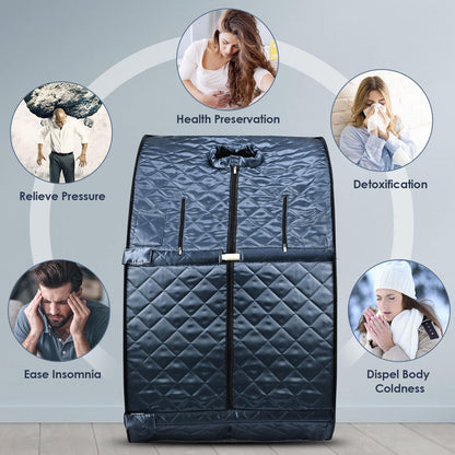 MFYDPP Portable Steam Sauna Tent, Folding Personal Full Body Spa Home Sauna,with 1000W 3L Sauna Steamer, Remote Control, Folding Chair