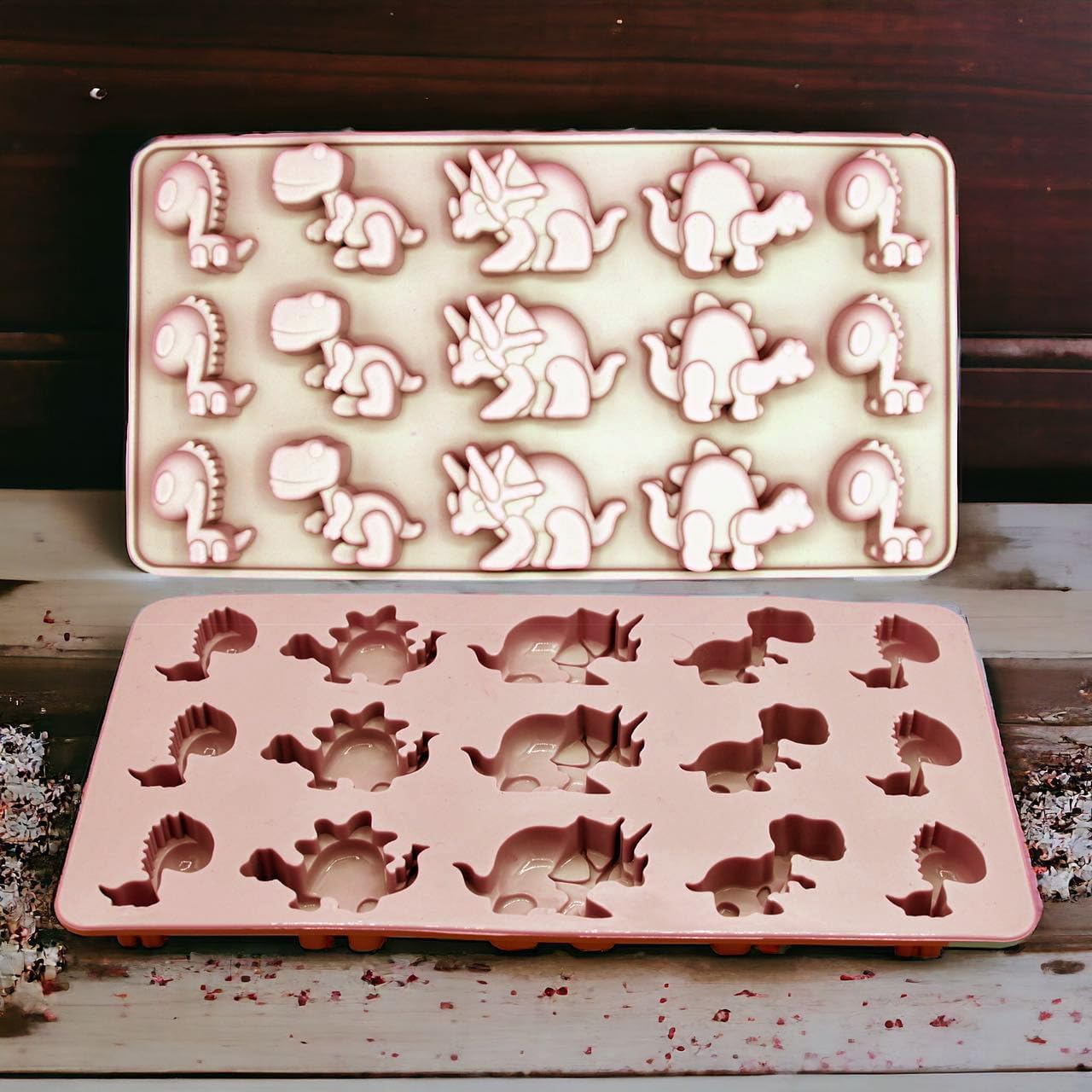 Candy Chocolate Silicone Mold Baking Tray, Dinosaur Dino Animal-Themed Non-Stick for Homemade Treats