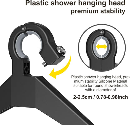 Orimade Adjustable Anti-slip Shower Caddy, Rustproof Hanging Organizer with 2 Hooks for Shower Storage