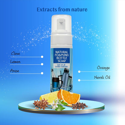 200ml Natural Foaming Bottle Soap | Safe for Stainless Steel, Plastic & Thermal Flasks | Eco-Friendly & Plant-based