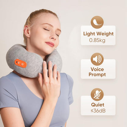 Howdy Shiatsu Neck Massager with Heat, 2-in-1 Portable Travel Cervical Support Pillow for Neck Relax, 2025 for Mom Dad Women Men