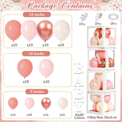 Winrayk Rose Gold Balloons - Floral Baby Shower Decorations | Pink Balloon Arch Kit for Girls