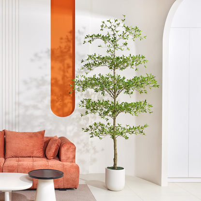 VeriNatural 9FT Artificial Black Olive Tree Indoor with White Planter – Tall Luxury Faux Olive Tree, Mediterranean Architectural Statement Decor for Living Room & Office,VN232