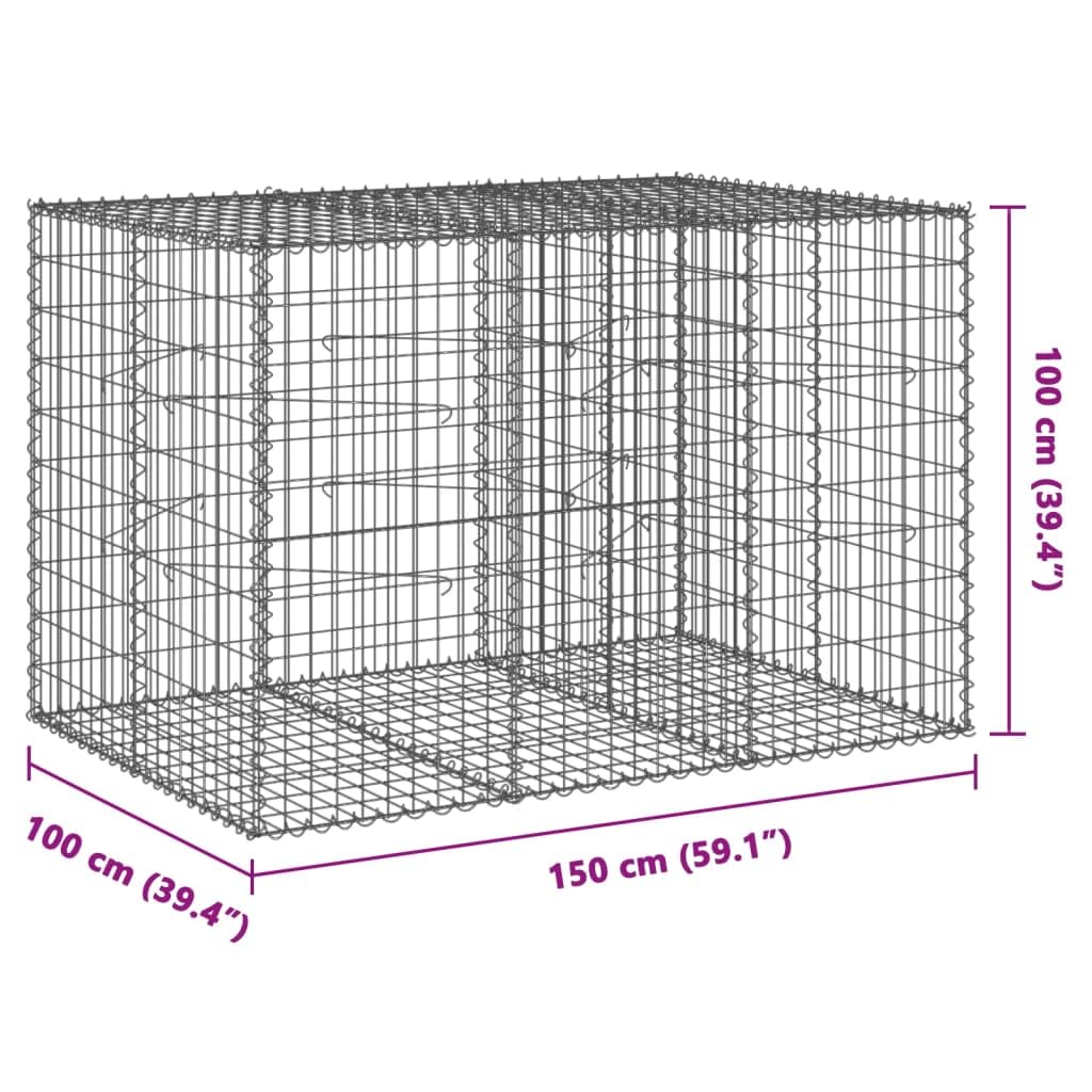 Favemtsl Large Galvanized Wire Raised Garden Bed Outdoor Planter Box 39.4"x59.1"x39.4" Silver Cubic Basket Holds 1800 lbs for Modern Landscaping Projects