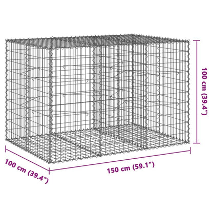 Favemtsl Large Galvanized Wire Raised Garden Bed Outdoor Planter Box 39.4"x59.1"x39.4" Silver Cubic Basket Holds 1800 lbs for Modern Landscaping Projects
