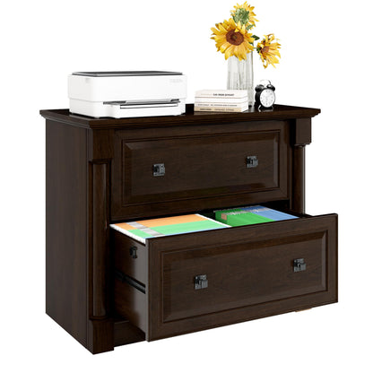 blini 2 Drawer File Cabinet Farmhouse Lateral File Cabinet with Hanging File Folders，Fits Letter/Legal/A4 Sizes, 36.8" Large Wood File Storage Cabinets Printer Stand for Home Office