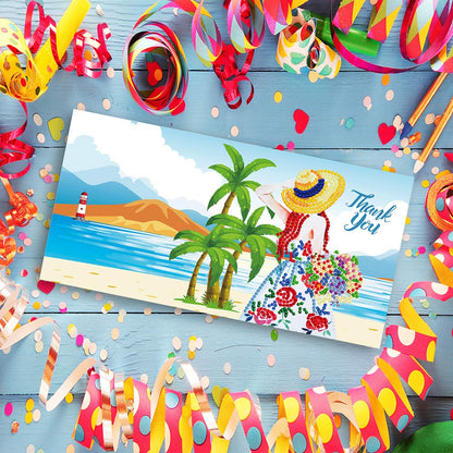 ycyingcheng 5D Diamond Painting Greeting Cards, 12 PCS DIY Rhinestone Art Greeting Card for Holidays Festival Craft Your Girlfriend Birthday Christmas Cards Handmade Gift(GC C001)