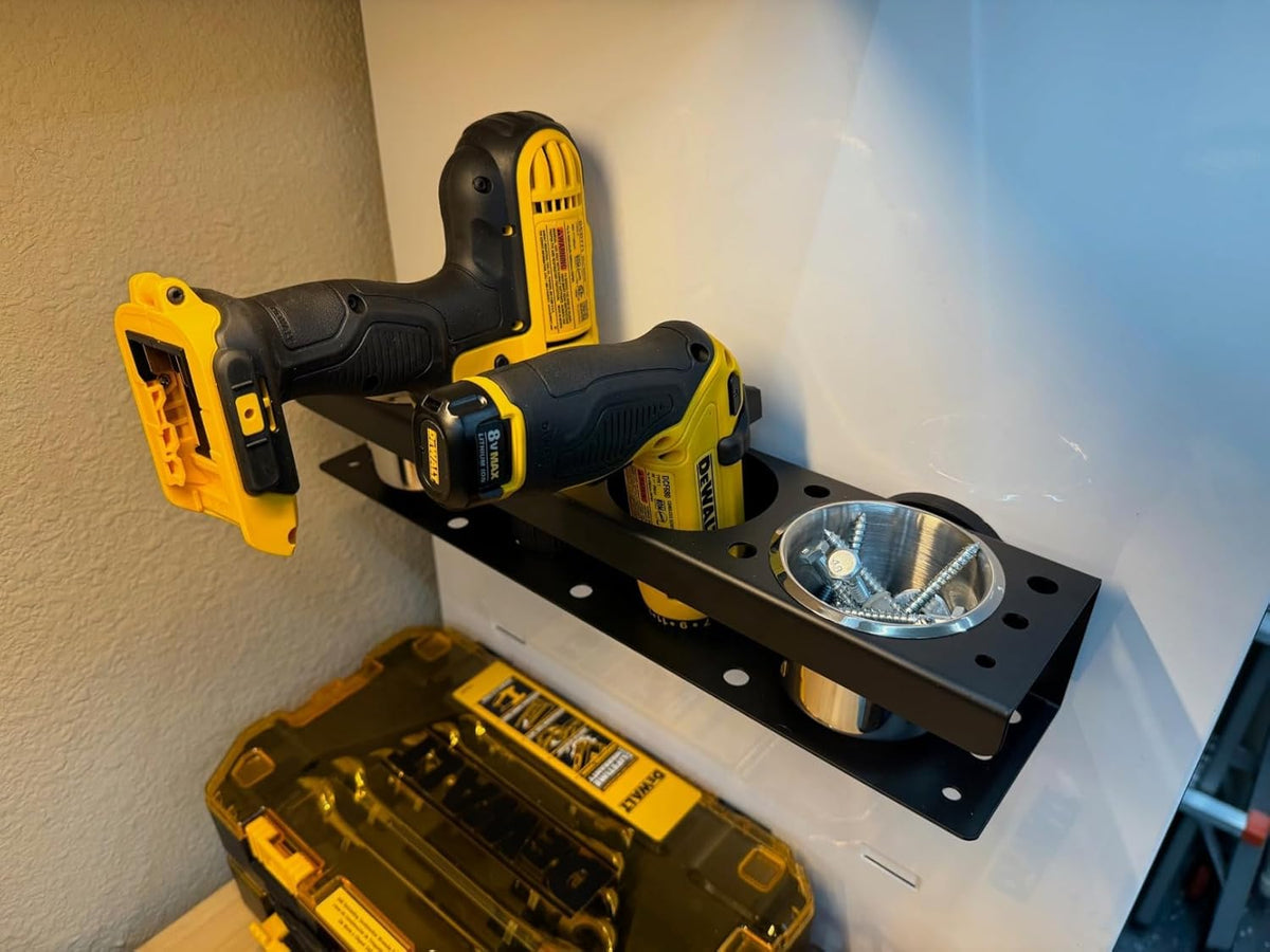 ULIBERMAGNET Power Tool Organizer Rack - Heavy Duty Magnetic Wall Mount for Spray Bottles & Tools | Garage Storage Solution