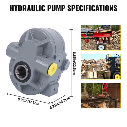 Hydraulic PTO Pump 16.6 GPM, Hydraulic Motor 540RPM 2500PSI, Hydraulic Power Take Off Pump SAE 16" Inlet and SAE 12" Outlet for Dump Trailer, Log Splitter and Scissor Lift