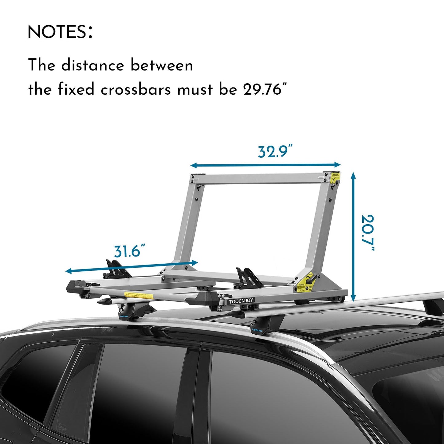 TOOENJOY Heavy-Duty Kayak Lift Assist Roof Rack, 100 LBS Capacity Kayak Canoe Rooftop Loader, Elevating Assist System for Easy Loading