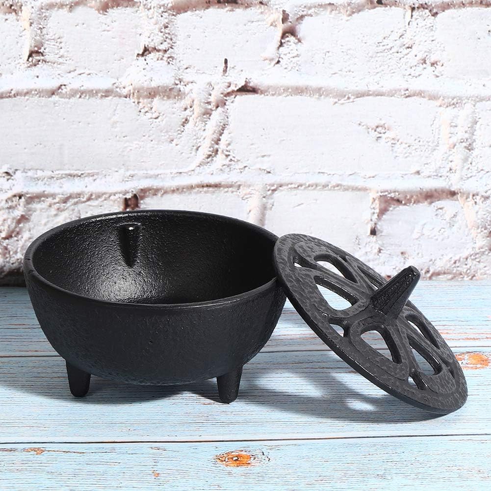 Black Iron Shaped Incense Burner, Sturdy Home Decor, Convenient for Aromatherapy with Sand