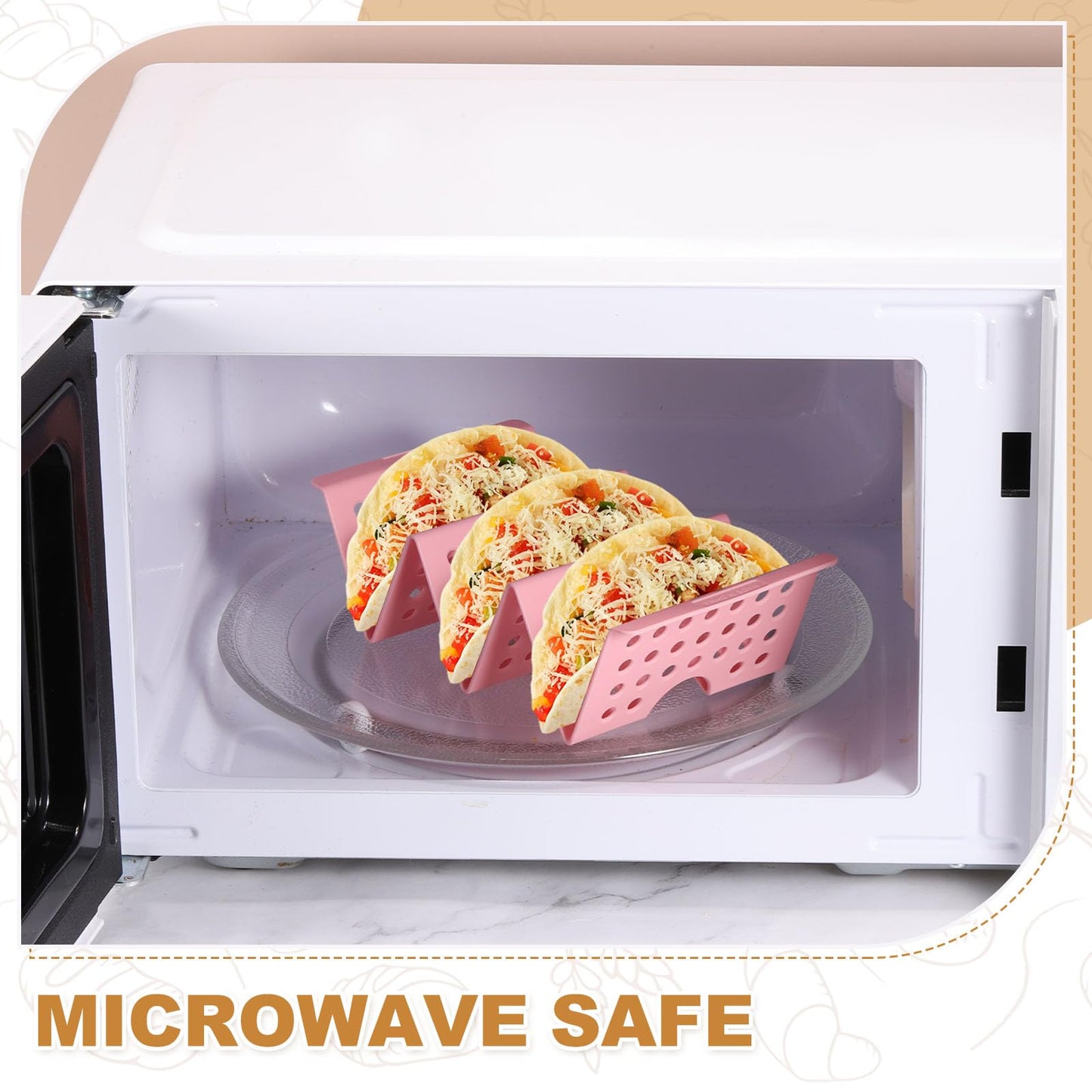 uxcell 12 Pcs Taco Holder Stands, Plastics Hollow Holder Can Hold 3 Soft/Hard Taco Street Tray Plates for Party Supplies Dishwasher and Microwave Safe, Purple